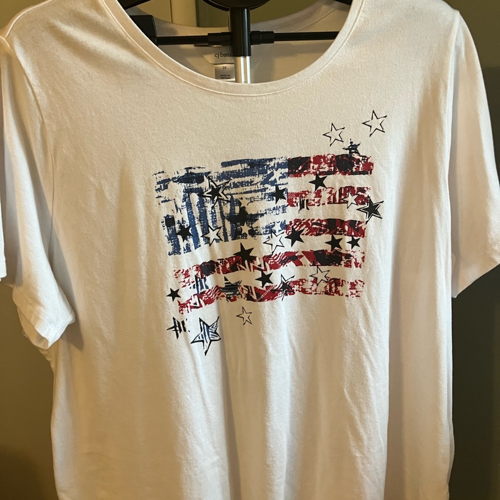 CJ Banks Women’s 2X Patriotic Tops Bundle (4) Star Flag Americana Plus Size - Picture 9 of 16